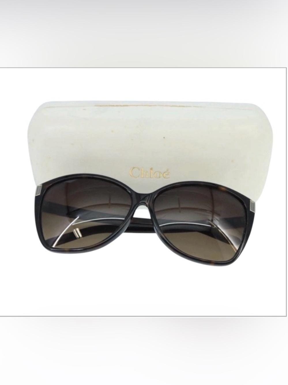 Chloe Women's Brown  Sunglasses-Preowned with Box